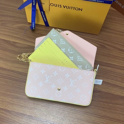 Белая весна сумки Pochette Felicie LV в вензеле Empreinte города