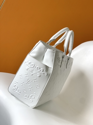 Белый вензель Preloved клеймил сумку Louis Vuitton Sac Plat Tote