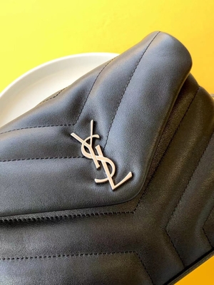 Холст хлопка сумки дам Кассандра YVES ST LAURENT St Laurent цепные и телячья кожа Брауна карамельки