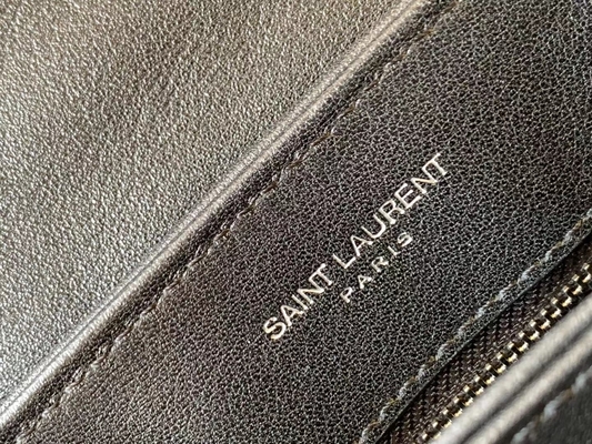 Холст хлопка сумки дам Кассандра YVES ST LAURENT St Laurent цепные и телячья кожа Брауна карамельки