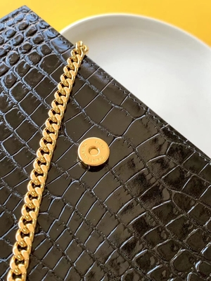 Tassel Kate цепи золота сумки черноты телячьей кожи YVES ST LAURENT небольшой