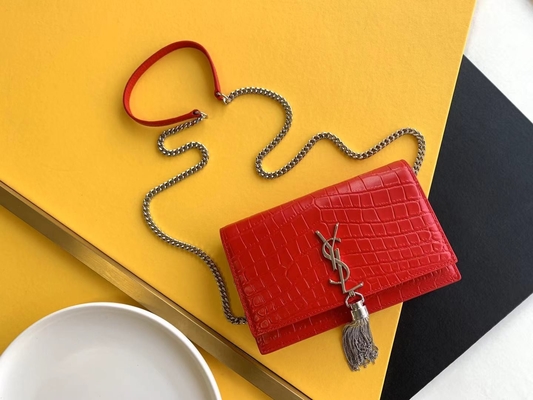 Закрытие молнии Woc среднего Tassel красное YVES ST LAURENT St Laurent Kate