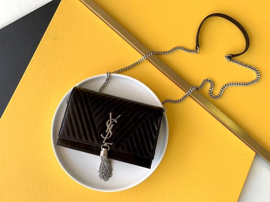 Закрытие молнии Woc среднего Tassel красное YVES ST LAURENT St Laurent Kate