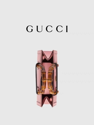Розовый кожаный OEM сумки сумки GG Gucci Дианы бамбуковый