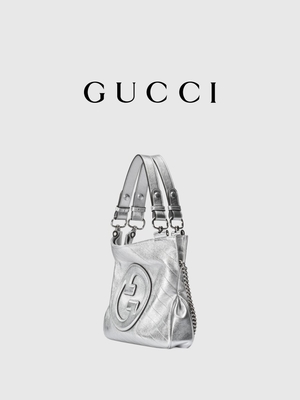 Дамы сумки Tote Gucci Blondie небольшие роскошные серебряные белые заклеймленные сумка