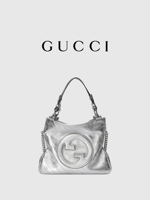 Дамы сумки Tote Gucci Blondie небольшие роскошные серебряные белые заклеймленные сумка