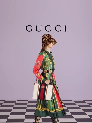 Холста хлопка Gucci сумка Tote белого мини голубая Striped блокируя g