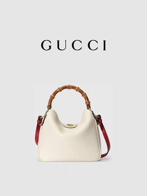 Белая кожаная заклеймленная принцесса Диана Сумка Gucci сумки