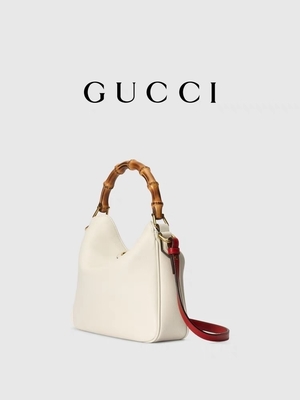 Белая кожаная заклеймленная принцесса Диана Сумка Gucci сумки