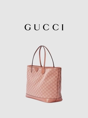 Сумка Tote GG Gucci Ophidia розового холста средняя для путешествовать дела