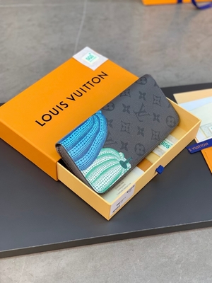 Unisex кожа сотрудничества Damier бумажника вензеля LV Сара холста