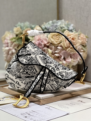 Заплатка 25cm сумки слинга седловины Dior вышивки женщин с 3 внутренними карманами