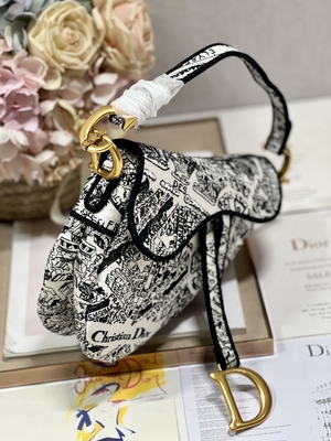 Заплатка 25cm сумки слинга седловины Dior вышивки женщин с 3 внутренними карманами