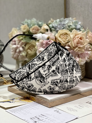 Заплатка 25cm сумки слинга седловины Dior вышивки женщин с 3 внутренними карманами