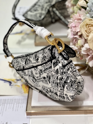 Заплатка 25cm сумки слинга седловины Dior вышивки женщин с 3 внутренними карманами