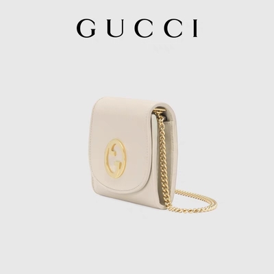 Белая кожаная таможня клеймила сумки средней сумкой Blondie Gucci