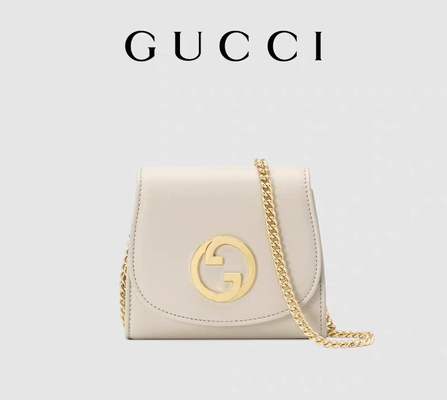 Белая кожаная таможня клеймила сумки средней сумкой Blondie Gucci
