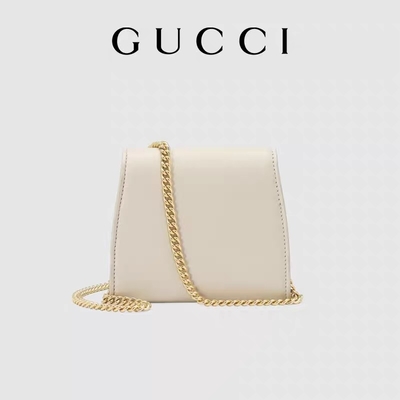 Белая кожаная таможня клеймила сумки средней сумкой Blondie Gucci