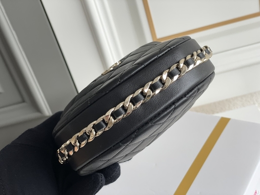 Портмоне монетки сумки щитка Chanel ткани черноты Ap3095 мини 20 дюймов