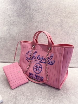 нашивка черноты Ecru сумки Tote 30cm 23P Chanel Deauville белая