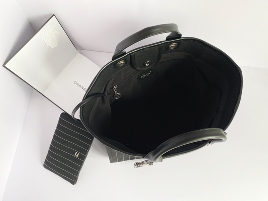 Большое заклеймленное изготовленное на заказ кладет сумку Metalblack Chanel 2,55 телячьей кожи хлопка и белизну в мешки