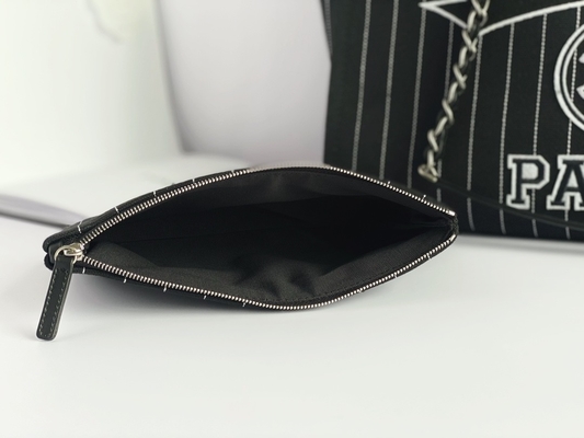 Большое заклеймленное изготовленное на заказ кладет сумку Metalblack Chanel 2,55 телячьей кожи хлопка и белизну в мешки