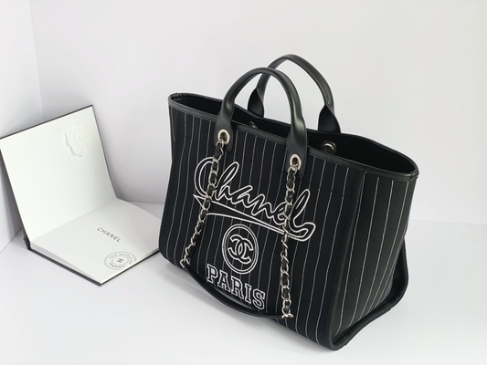 Большое заклеймленное изготовленное на заказ кладет сумку Metalblack Chanel 2,55 телячьей кожи хлопка и белизну в мешки