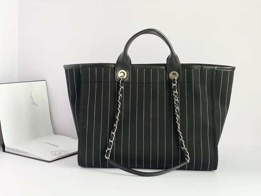 Большое заклеймленное изготовленное на заказ кладет сумку Metalblack Chanel 2,55 телячьей кожи хлопка и белизну в мешки