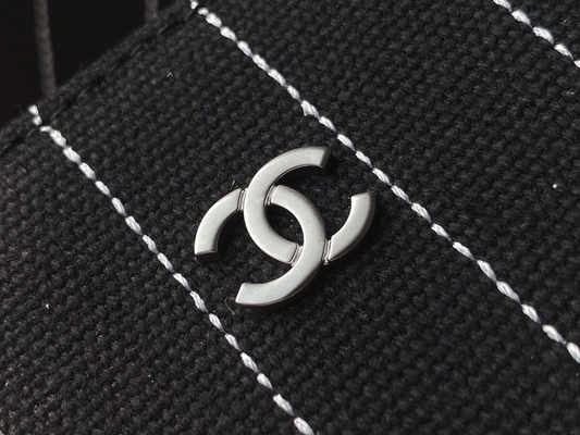 Большое заклеймленное изготовленное на заказ кладет сумку Metalblack Chanel 2,55 телячьей кожи хлопка и белизну в мешки