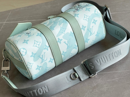 Сумка перемещения Keepall BandoulièRe 50 сумки вензеля LV дела дизайнерские голубая