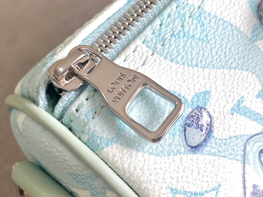 Сумка перемещения Keepall BandoulièRe 50 сумки вензеля LV дела дизайнерские голубая