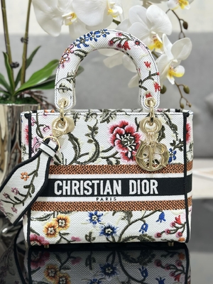 Multicolor сумки Dior Petites Fleurs изготовленные на заказ заклеймленные средняя сумка d Lite