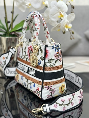 Multicolor сумки Dior Petites Fleurs изготовленные на заказ заклеймленные средняя сумка d Lite