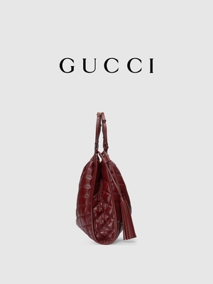 6Inch малиновая кожаная отделка Preloved клеймила сумку Дианы Gucci сумки