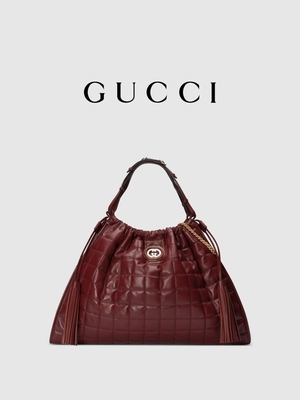 6Inch малиновая кожаная отделка Preloved клеймила сумку Дианы Gucci сумки