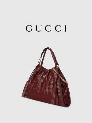 6Inch малиновая кожаная отделка Preloved клеймила сумку Дианы Gucci сумки